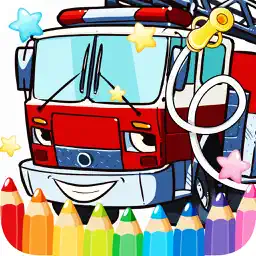 汽车消防车免费打印着色页为孩子